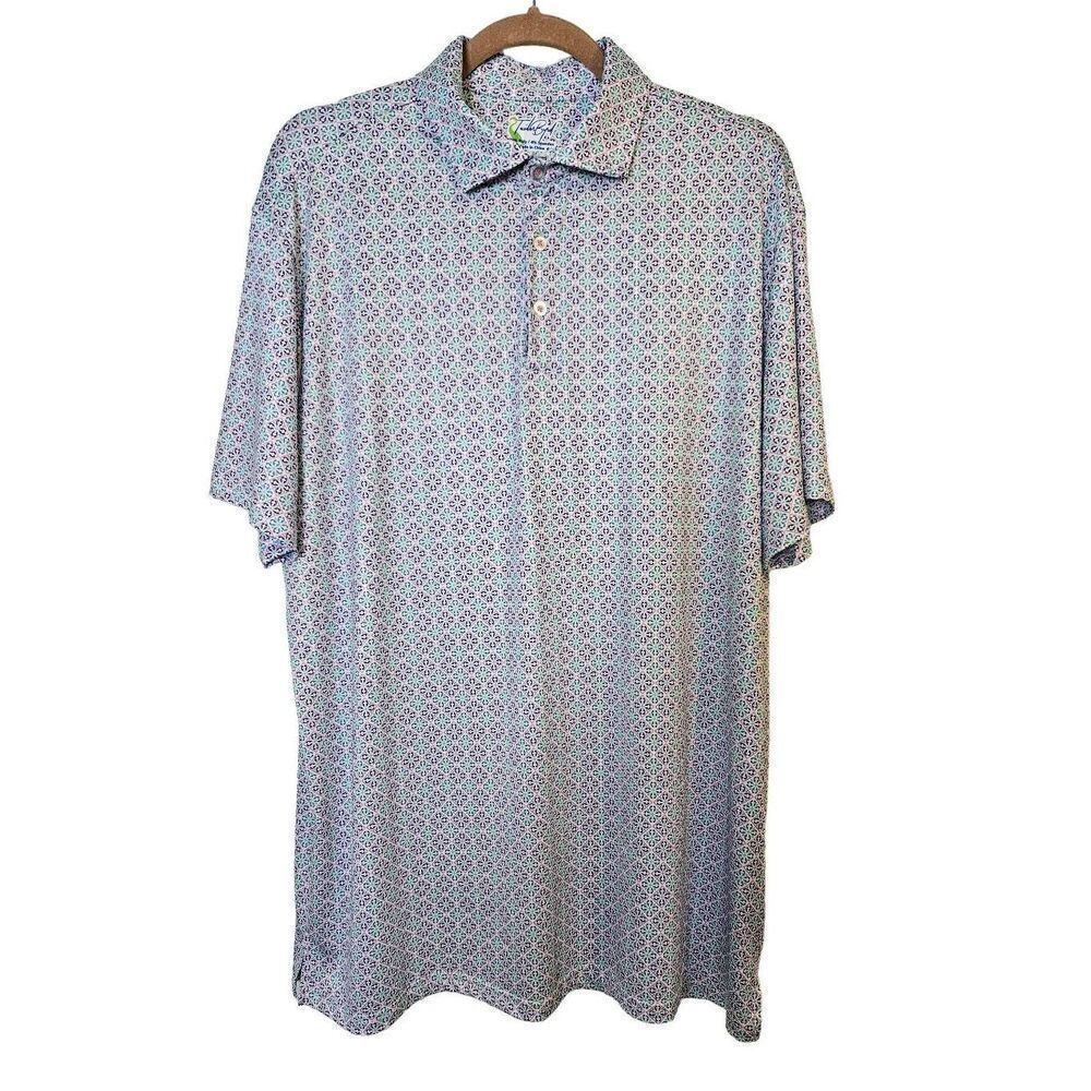 Tailor Byrd turquoise and purple polo, SPF 30 moisture wicking.  Size XL.